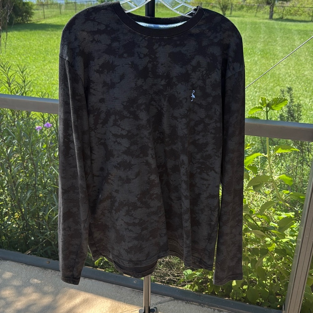 TailorByrd Mens Black Camo Printed Long Sleeved t shirt Top SZ XL